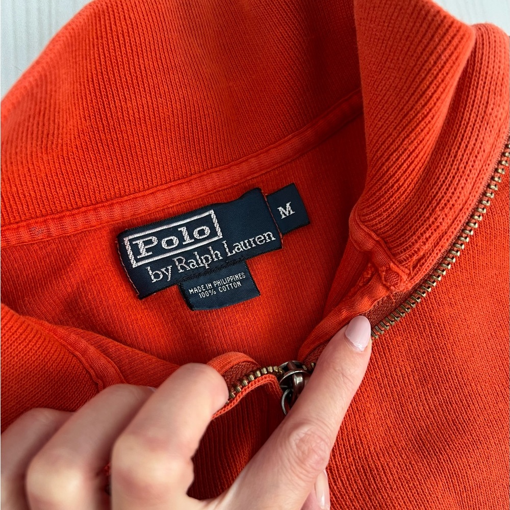 Men Warm Orange Pullover Sweater - image 3